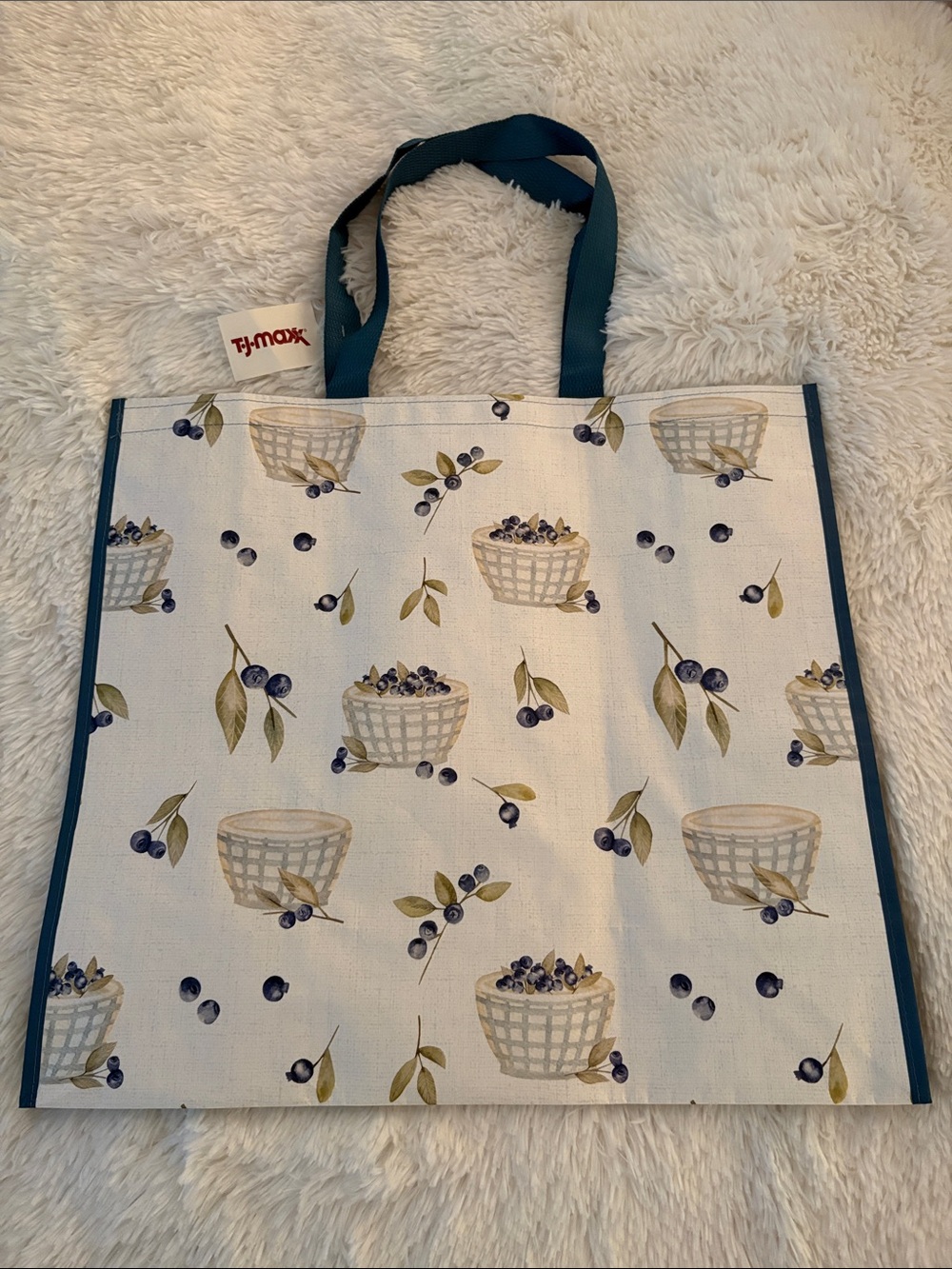 Reusable Shopping Bag TJMaxx Blueberry 🫐 Print Tote Bag NWT